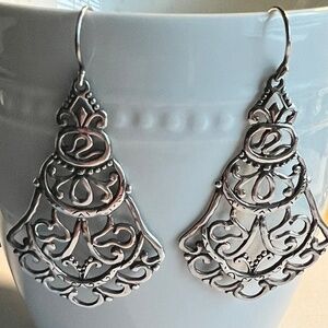 Silpada Intricate Sterling Silver Flamenco Flair Chandelier Earrings W2949